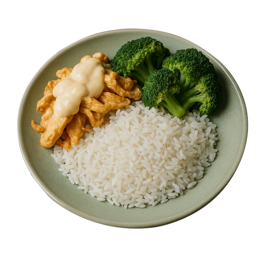 Frango com parmesão, arroz branco e brócolis.png